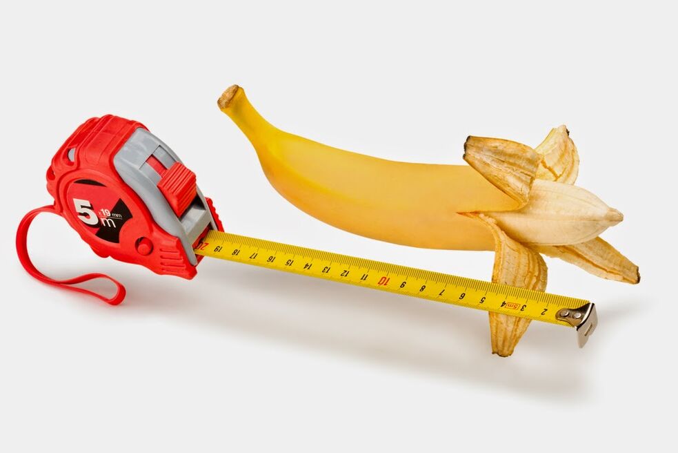 measure the penis before enlargement using the example of a banana